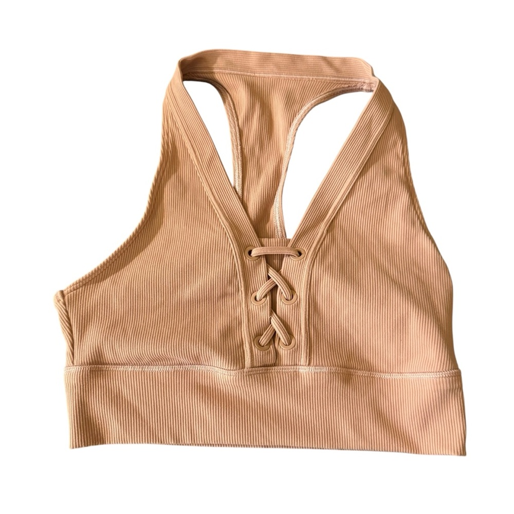 Aerie Offline Ribbed Lace Up Sports Bra